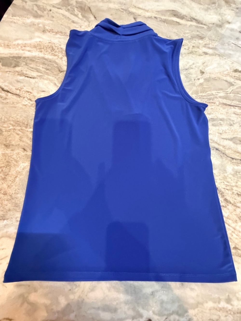 Anne Klein Blue Sleeveless Blouse Small V Neck Work Office Top Career Shell - Picture 7 of 8